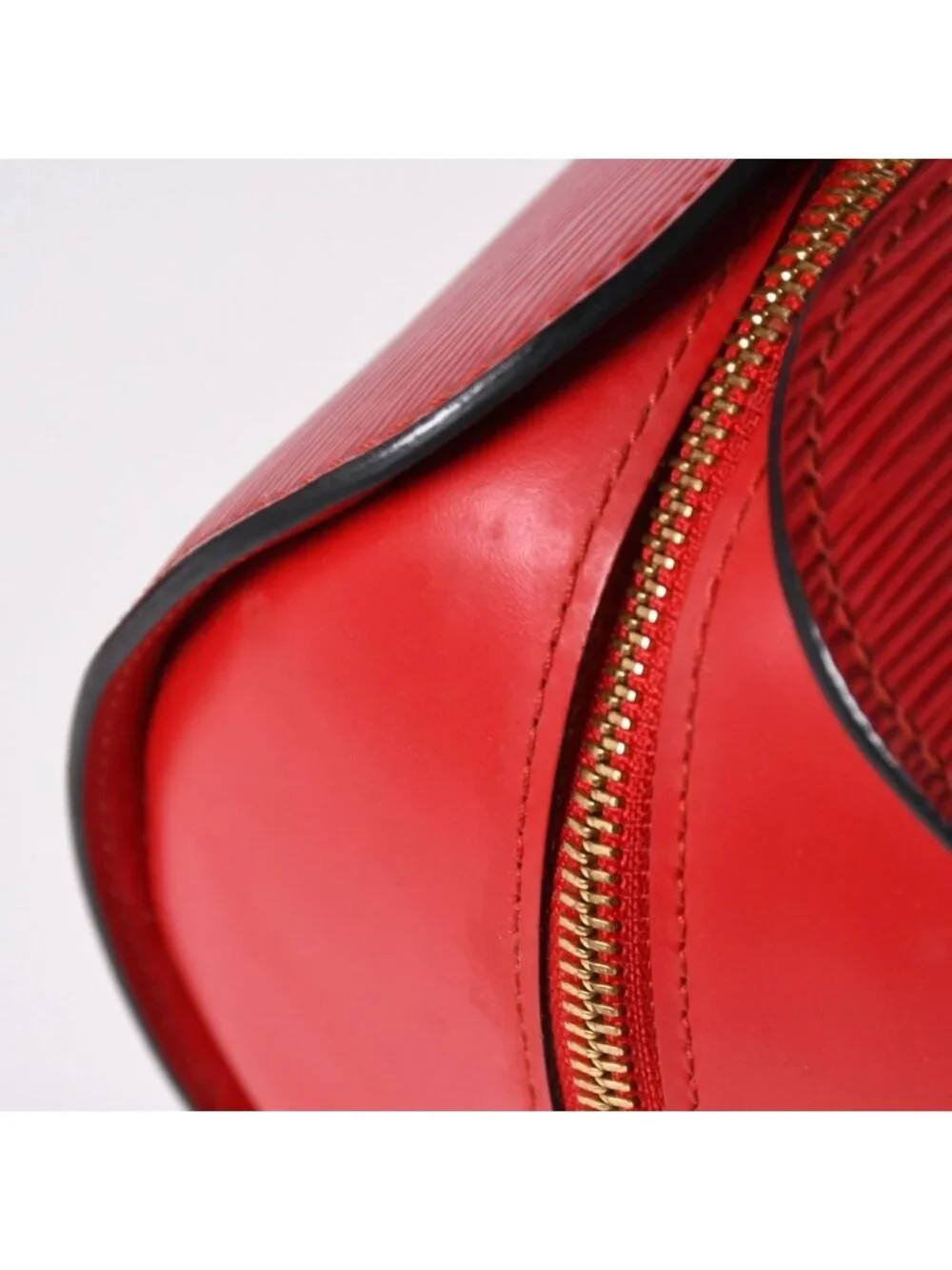 Louis Vuitton Soufflot Handbag Epi Leather Red Gold